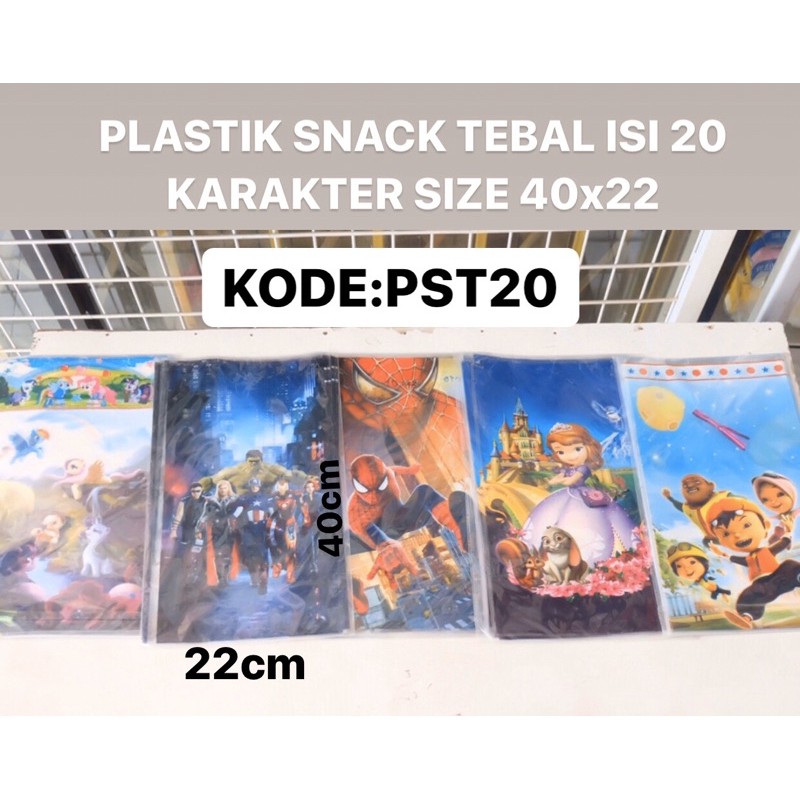 

souvenir snack karakter ulangtahun size 40x22 isi 20