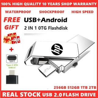 HP 2 in 1 Flashdisk 4GB USB OTG Flash Disk USB U Disk Pen Drive Flash Drive