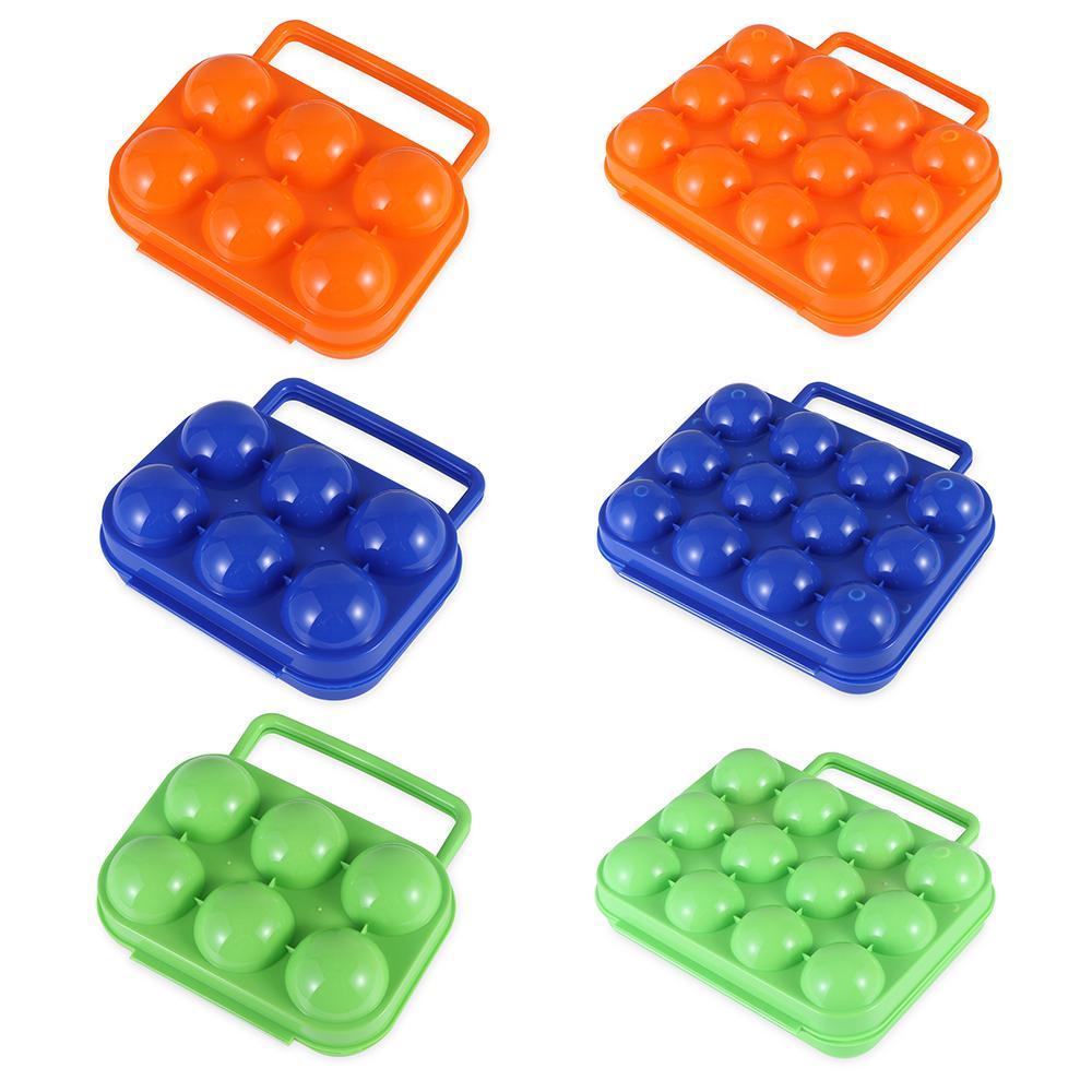 Top6per12kotak Penyimpanan Telur Grid Plastik Lipat Organizer Organizer Case Outdoor Camping Piknik