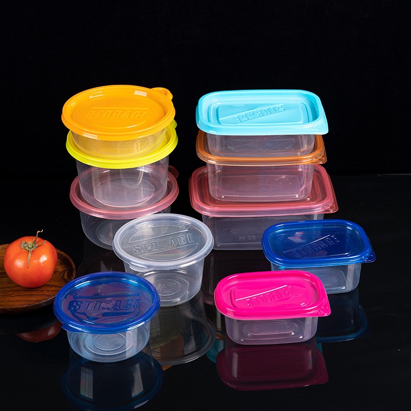 1Pc Disposable Plastic Round And Square Food Containers Organizer Box / Transparent Take-out Packaging Box