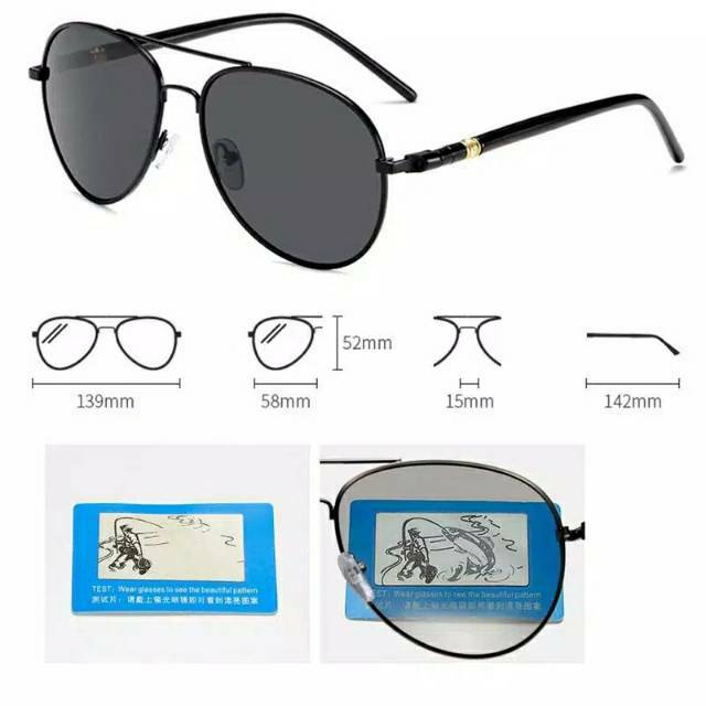 Kacamata Hitam Aviator Polarized Frame Metal Pria Wanita Anti Silau UV400