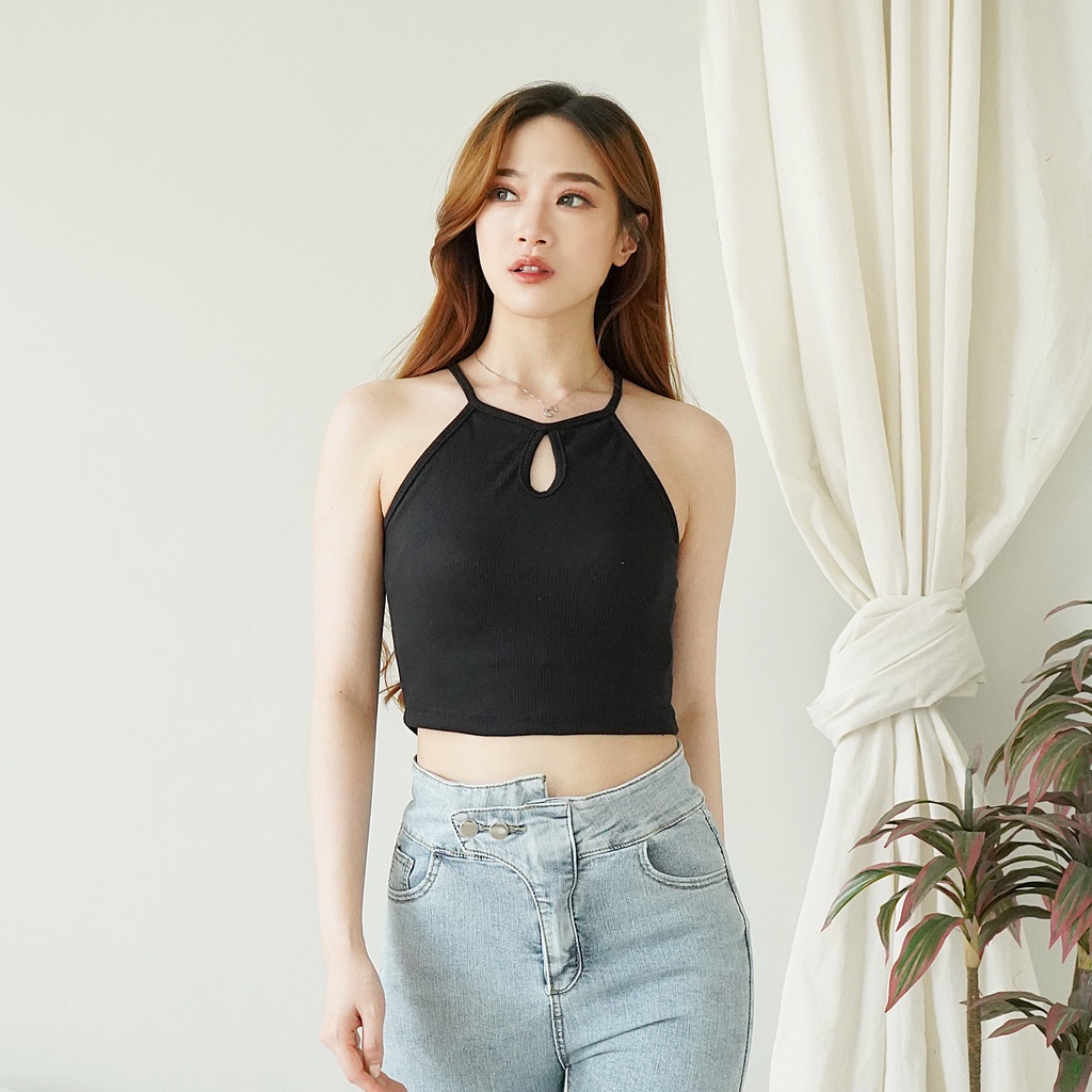 Korean Basic Tank Top Wanita Polos Crop Tanktop 132