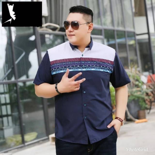 TOTOTAshop.Kemeja BIG SIZE BRAYEN XXL &amp; XXXL,Bahan cotton popline will.Lengan pendek