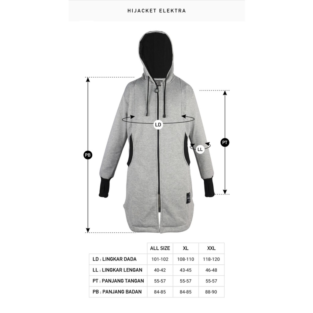 Hijacket Elektra Original Bandung | Jaket Hoodie Wanita Size L XL XXL Garansi 100%-6