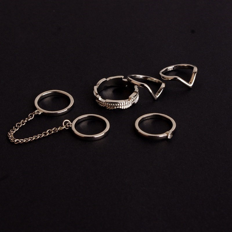 6 pcs set cincin jari Fashion wanita Aksesori cincin sendi E09