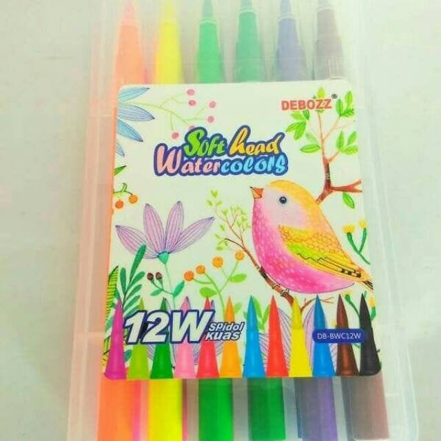

Spidol Kuas Debozz Soft Head Watercolours 12 Warna