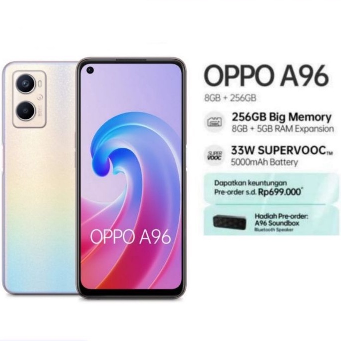 HP OPPO A96 BARU NEW RAM 8/256 8GB 8 256 ROM INTERNAL MEMORY 256GB ORIGINAL GARANSI RESMI INDONESIA 