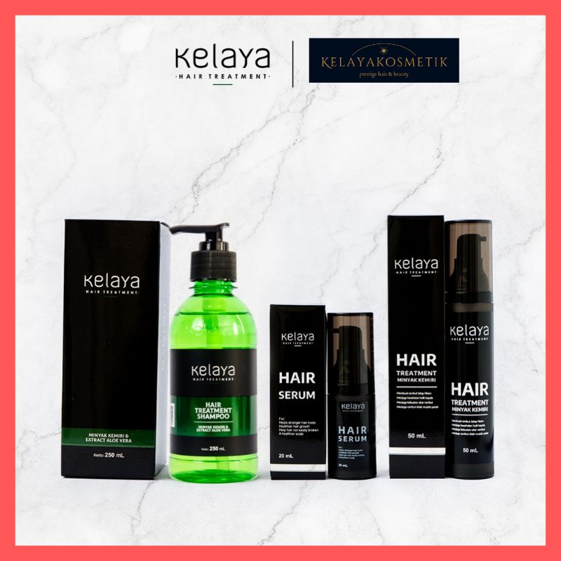 Original Paket Lengkap Kelaya Hair Treatment Shampo + Serum + Minyak Kemiri Kelaya Asli Ori Original
