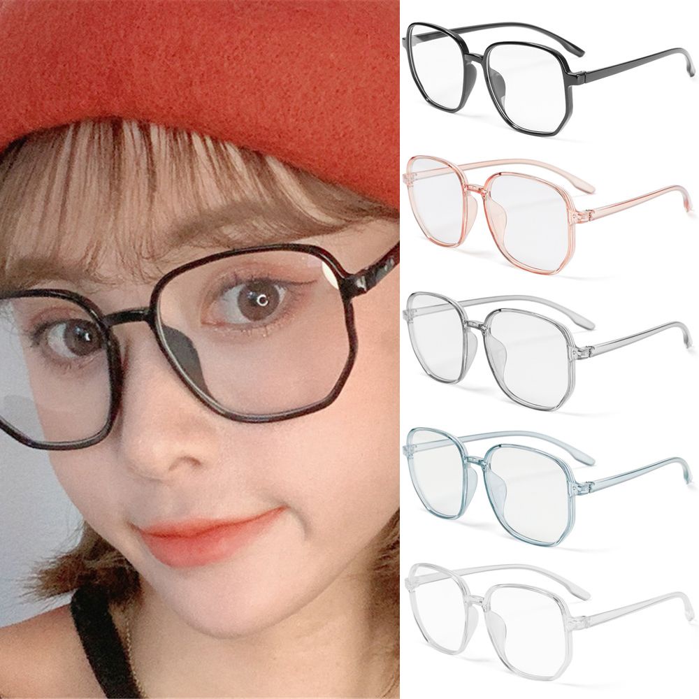 Kacamata Myopia 1.0 ~ - 4.0 Pelindung Radiasi Anti Lelah Bentuk Kotak Oversized Gaya Vintage Untuk Unisex