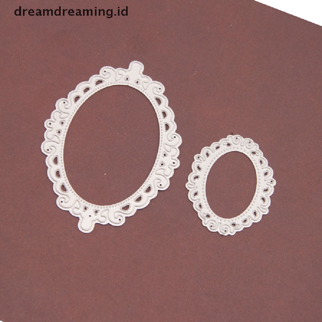 Cetakan Stensil Cutting Dies Motif Oval Bahan Metal Untuk Scrapbook / Craft DIY / Kartu