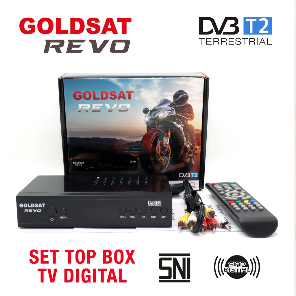 STB TV DIGITAL Set Top Box TV Digital Goldsat Revo DVB T2 / STB Receiver TV Digital tabung terbaik b