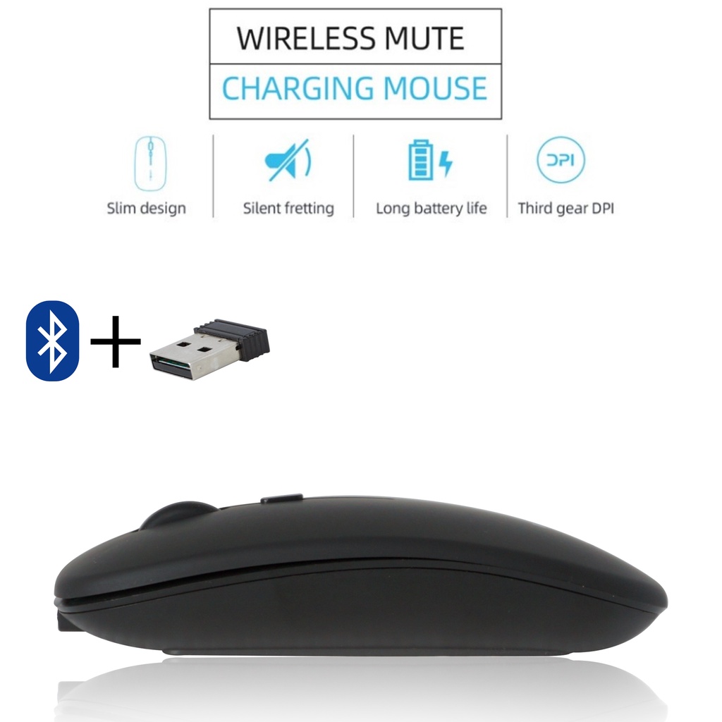 Mouse Wireless Bluetooth Gaming Tanpa Kabel Silent Click Warna Macaron Dengan Desain Minimalis