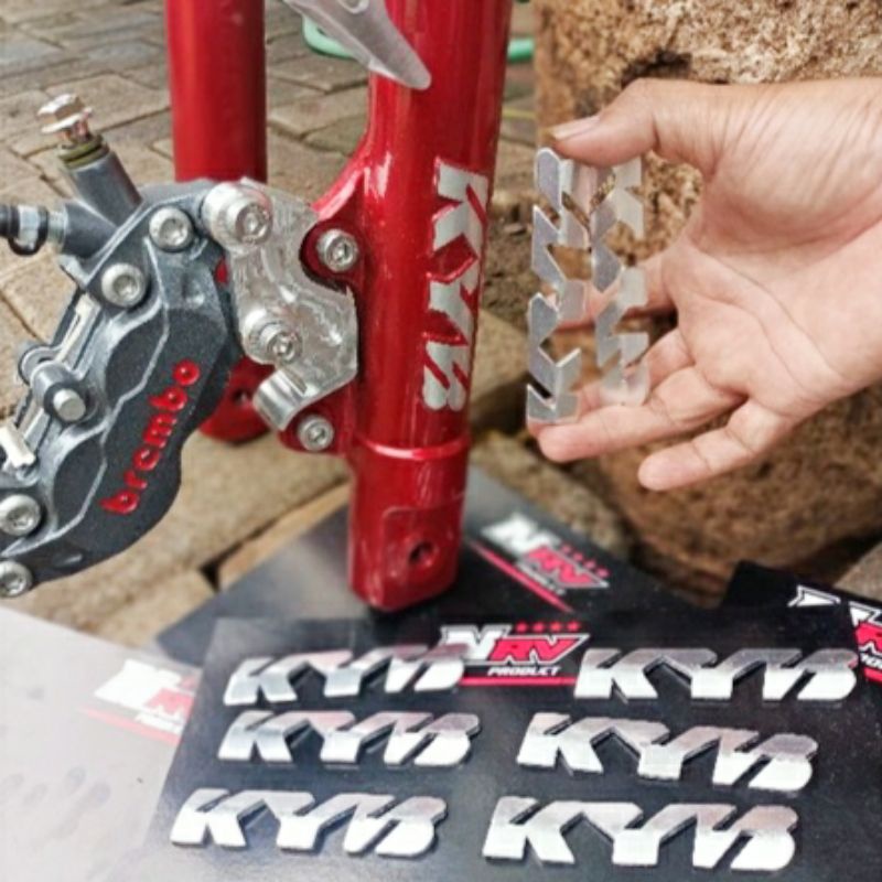 Emblem KYB Shockbreaker Depan Bahan Alumunium