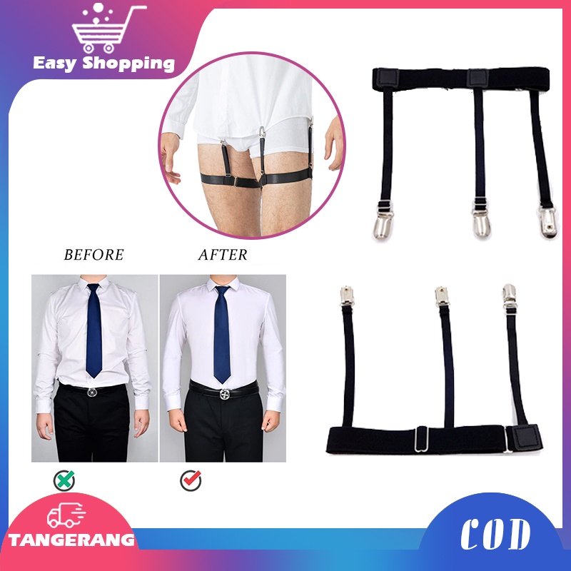 1 Pasang Suspender Kemeja Shirt Suspender Intactor Leg Suspender For Men Shirt Holder