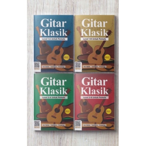 Buku Gitar Klasik untuk Pemula ada level 1A 1B 2A dan 2B dilengkapi mp3 download Buku Gitar by Amazing Book