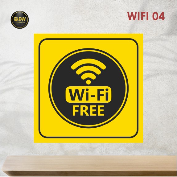 Stiker Free Wifi 15 cm untuk Dinding Kaca Cafe Warung Warnet Bis