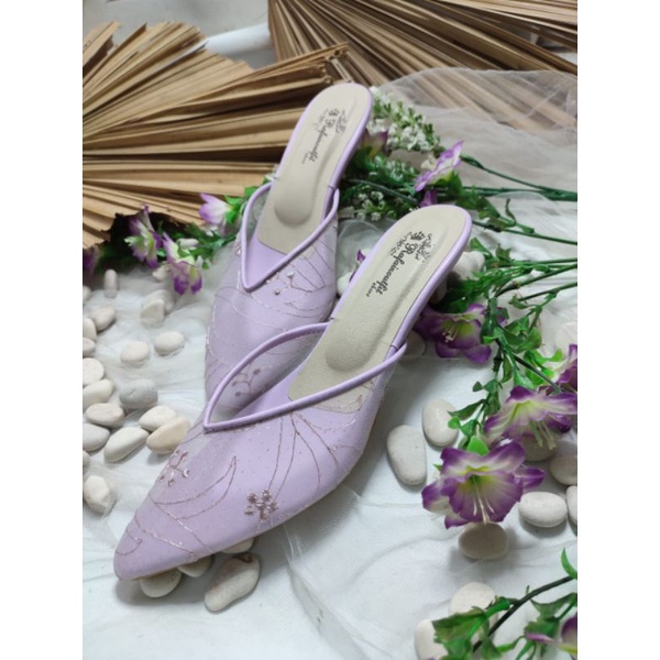 sepatu Johana Lilac tinggi 3cm lancip sepatu wanita