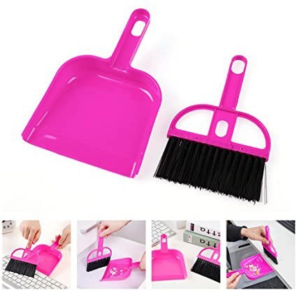 Sapu Pengki Set / Sapu dan Pengki Mini Set / Mini Dustpan / Sapu Kecil dan Pengki Kecil Warna-Warni