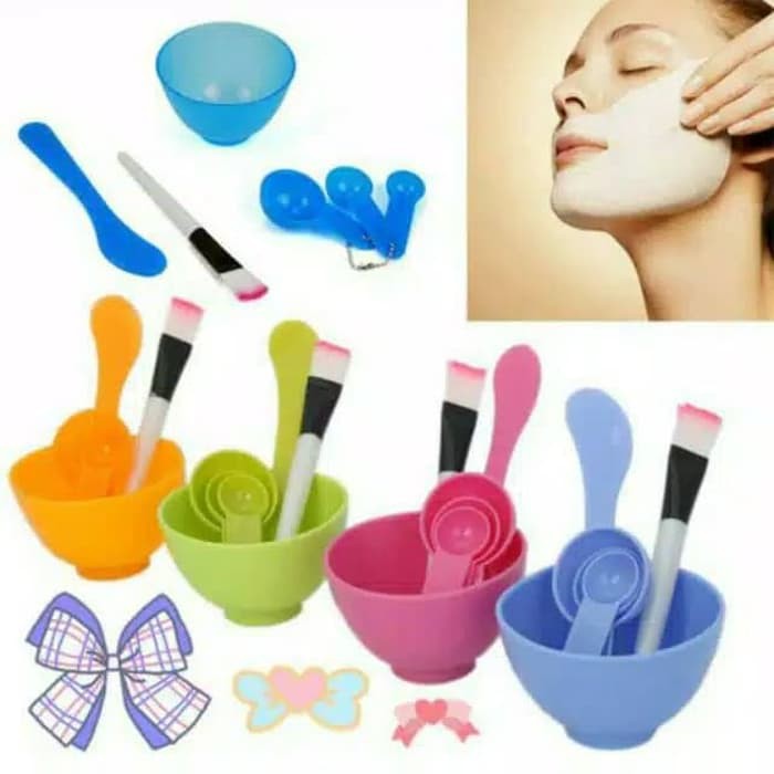 MANGKOK MASKER Wajah Mangkok Set Mask Bowl Mangkuk Set Facial Mask Set Masker Kosmetik Alat Masker