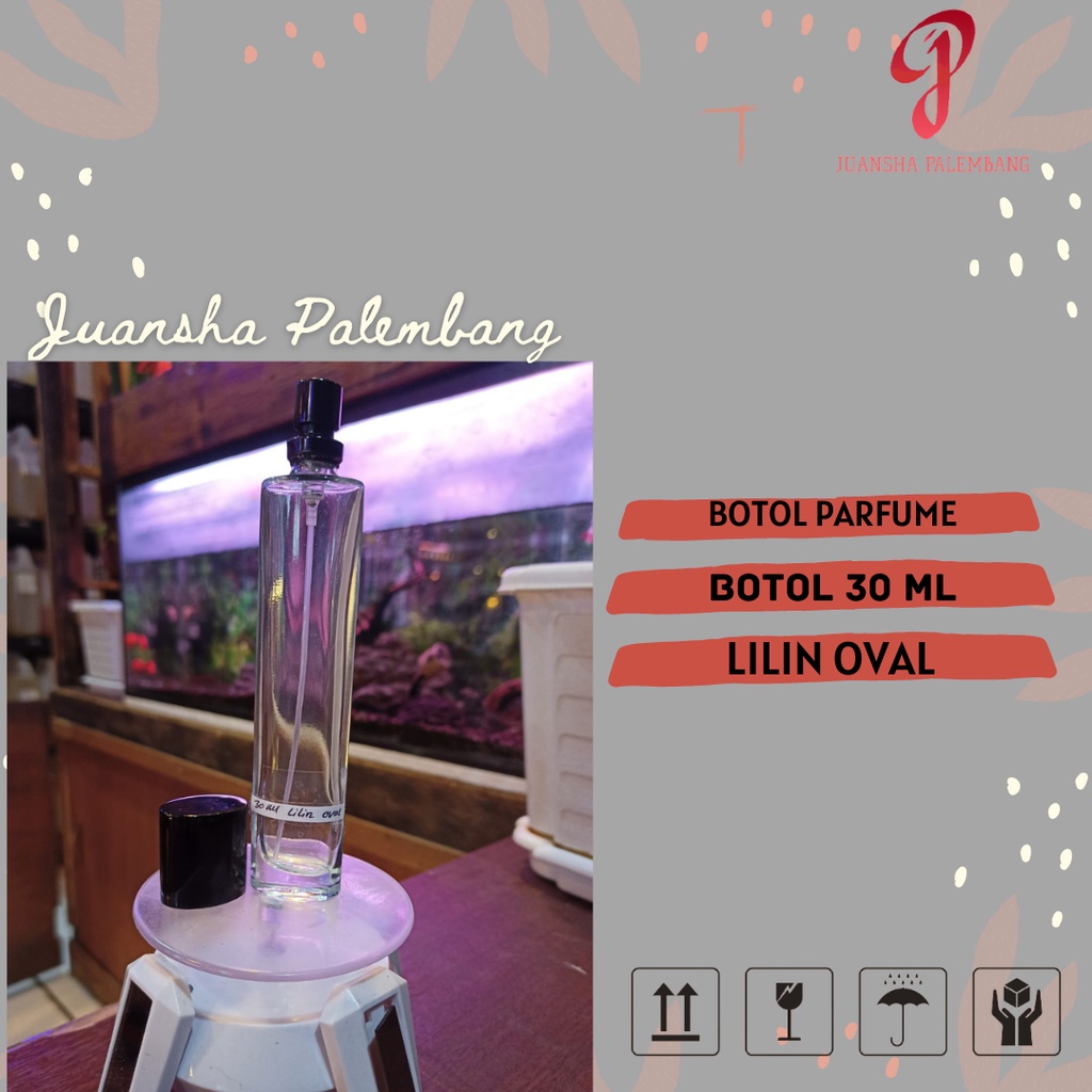BOTOL PARFUM PRESS 30 ML LILIN OVAL  PERLUSIN + BUBBLEWRAP