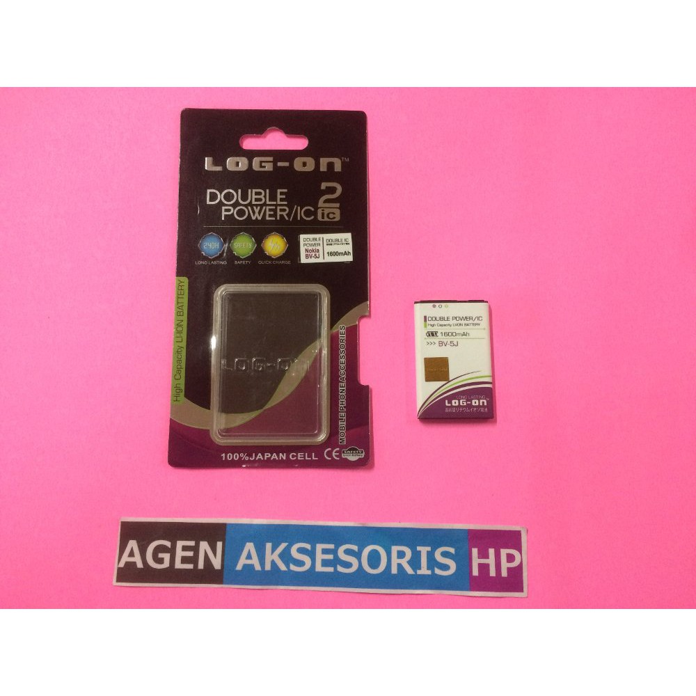 Batre BV5J NOKIA Lumia 532 453 Baterai LOG-ON Battery Double Power IC 1600mAh