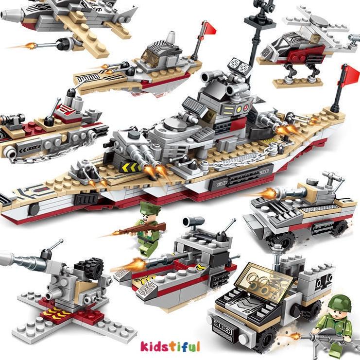 Sudah READY.. 500Pcs Kapal Perang Warship Blok Mainan Lego Murah Polisi Kota Mainan Anak Laki-Laki
