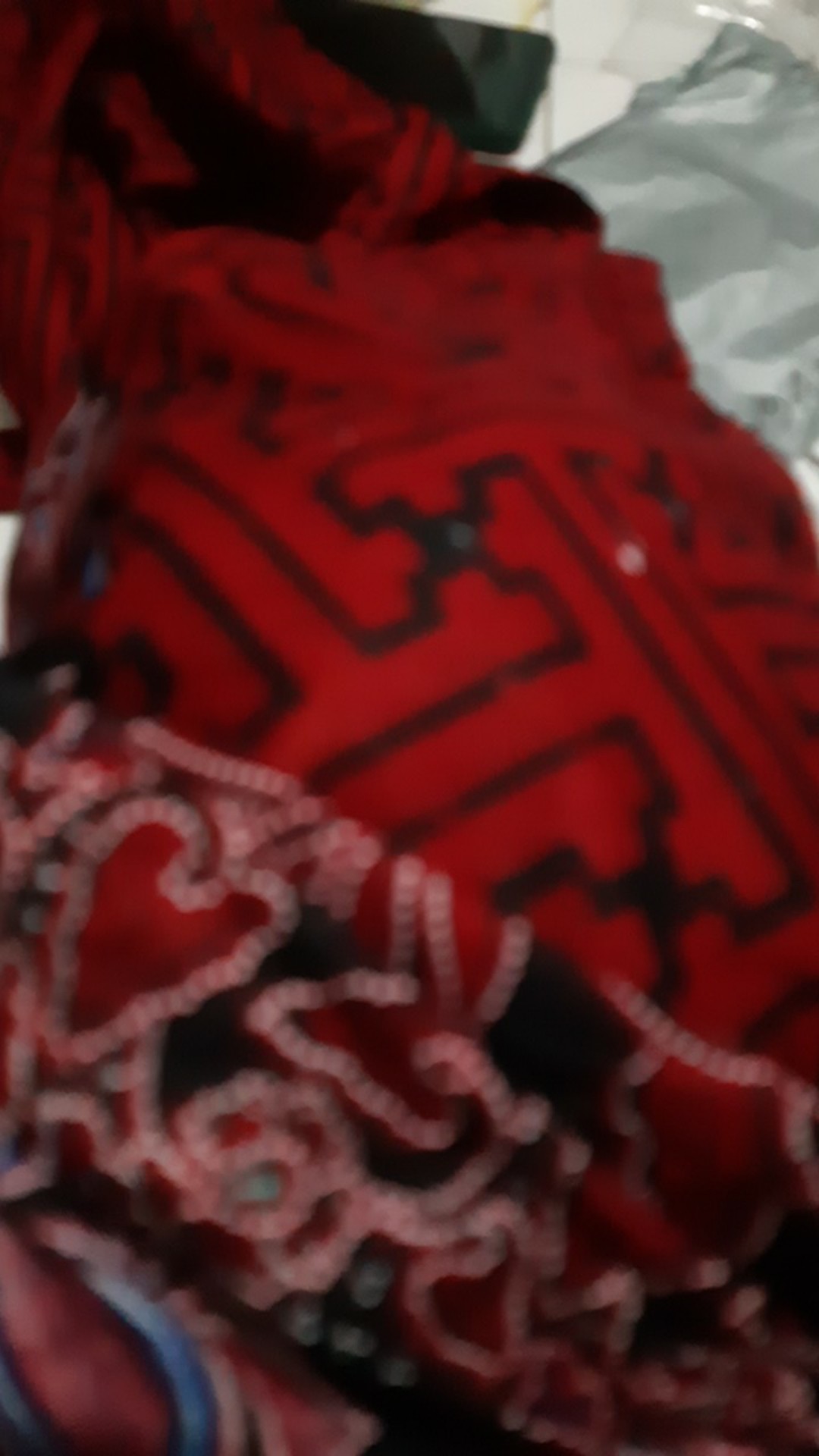 Batik Couple Keluarga Sania Ruffle Ori Ndoro Jowi Dnt Motif Pagar Bunga Merah