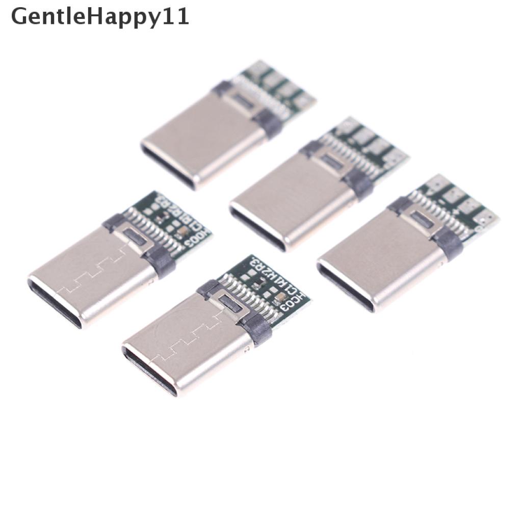 Gentlehappy 5 / 10Pcs Konektor Kabel USB 3.1 Tipe C Male DIY