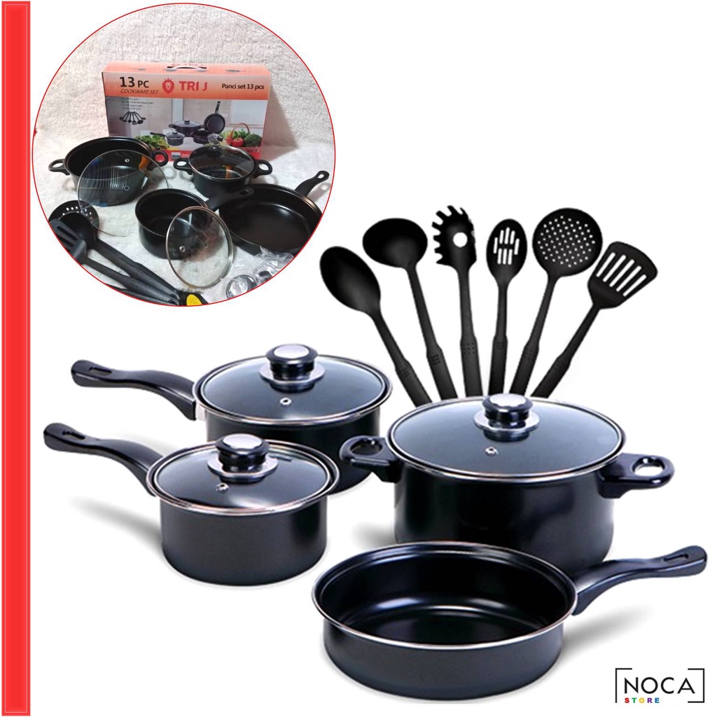 Panci Set 13 Pcs Cookware Set Spatula Paket Alat Masak Dapur Lengkap 13in1