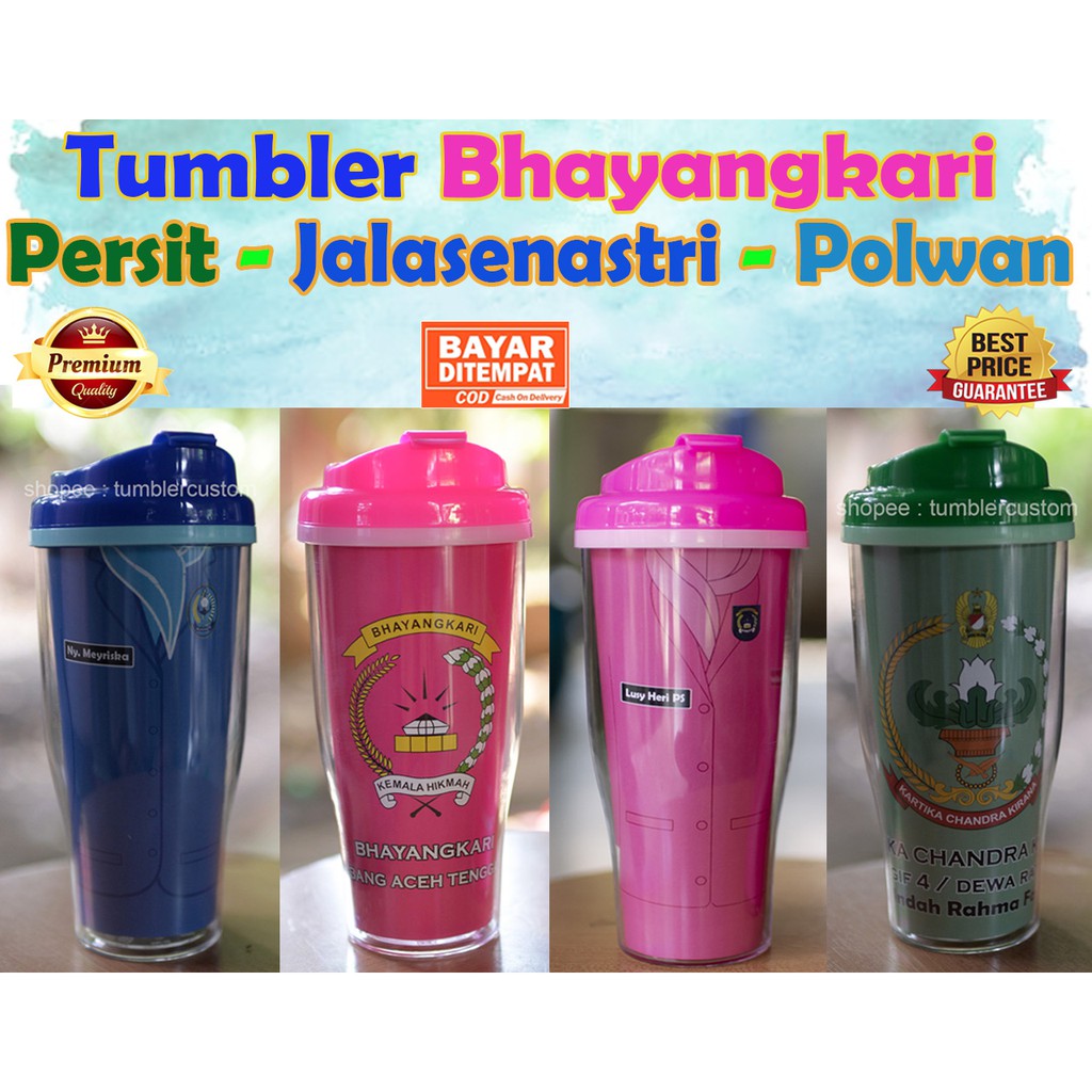 TUMBLER BHAYANGKARI / SOUVENIR BHAYANGKARI - PERSIT - JALASENASTRI / TUMBLER CUSTOM
