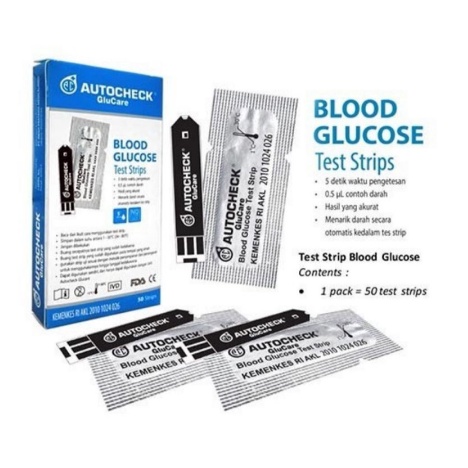 Strip Autocheck Glucare isi 50 Strip - Test Strip Gula AutoCheck GluCare