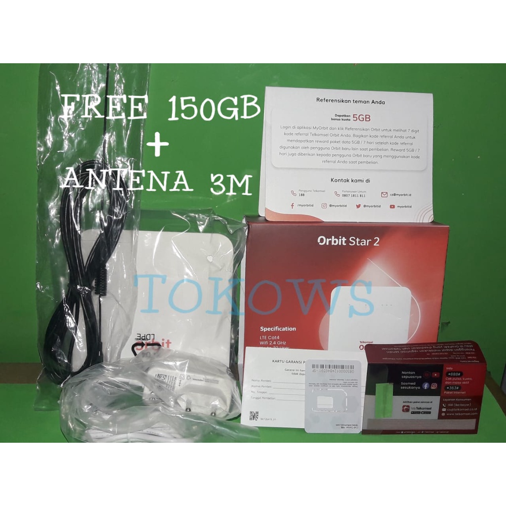 Modem Wifi Router Orbit Star 2 Huawei B312 FREE 150GB + Antena 3M