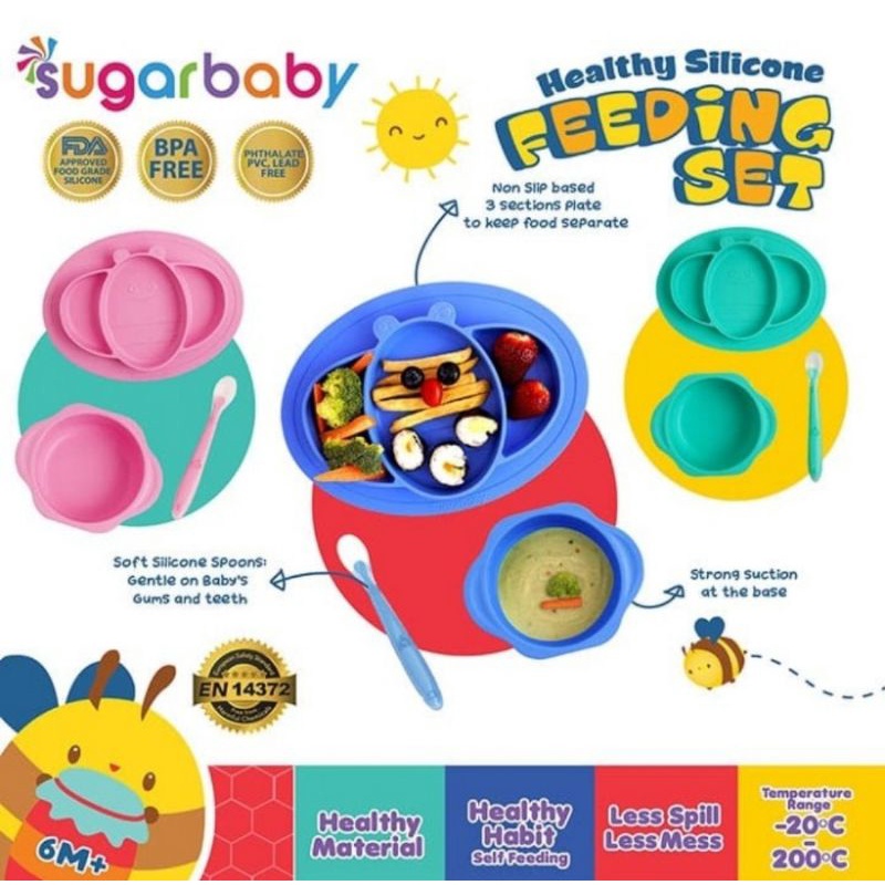 SugarBaby 3 in 1 Healthy Silicone Feeding Set (isi 3) Sugar Baby