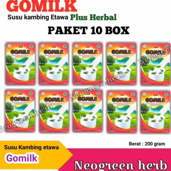 

Promo GOMILK- 10 box gomilk - SUSU GOMILK - SUSU KAMBING ETAWA PLUS HERBAL Murah