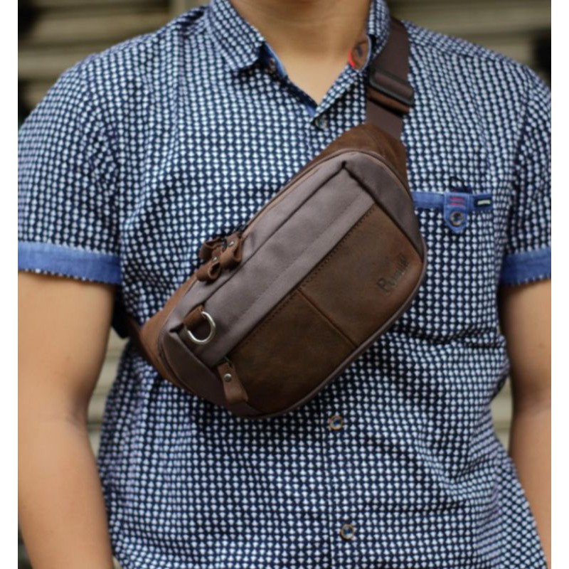 Waistbag/PusiillA02/courdura+kulitsapi/taspinggangkulit/taskeren