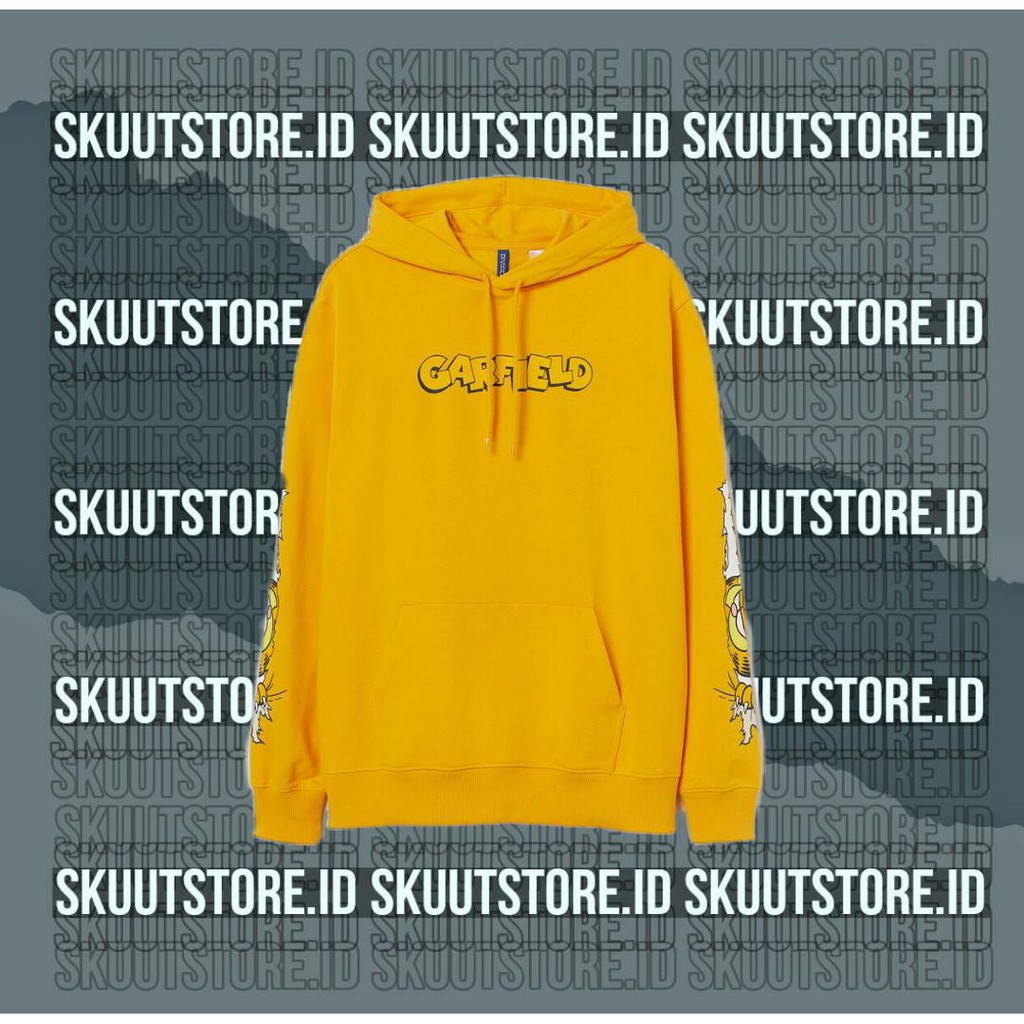 HOODIE  H&M CARTOON GARFIELD YELLOW ORIGINAL 100% TERMURAHH