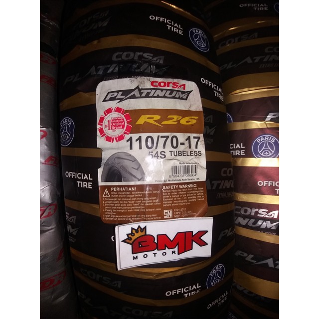 BAN MOTOR CORSA R26 110/70-17 TUBELESS