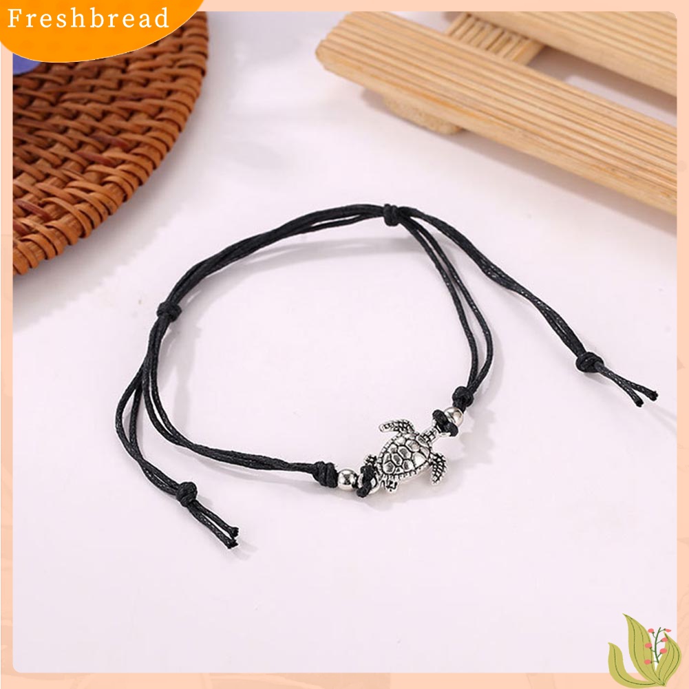 Terlaris Vintage Turtle Charm Handmade Woven Ankle Bracelet Anklet Women Beach Jewelry