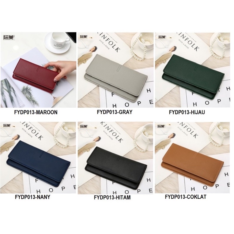 ✨NAGIHI✨ Dompet Wanita Panjang Lipat Dompet Polos PU Fashion Cewek