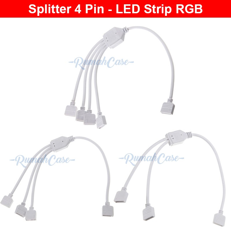 Splitter Cabang 2 3 4 LED Strip RGB 4 Pin Header Kabel Male Female Cewek Cowok Housing Socket soket