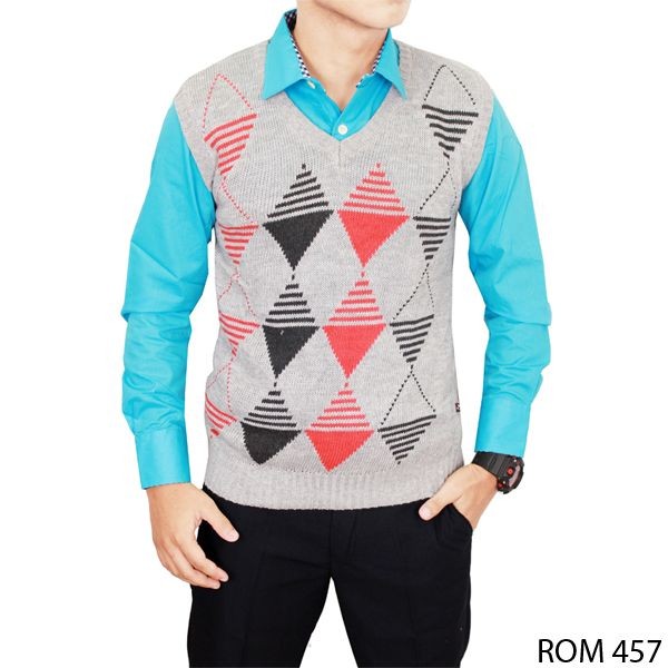 Men’S Vest Fashion Rajut Abu – ROM 457