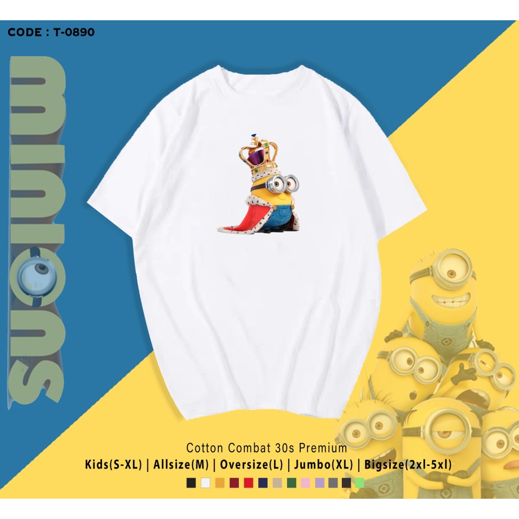 T-SHIRT / KAOS UNISEX KING BOB 1 MINIONS / REAL PICTURE / BAHAN ADEM / COMBED 30S / CUSTOM TEE