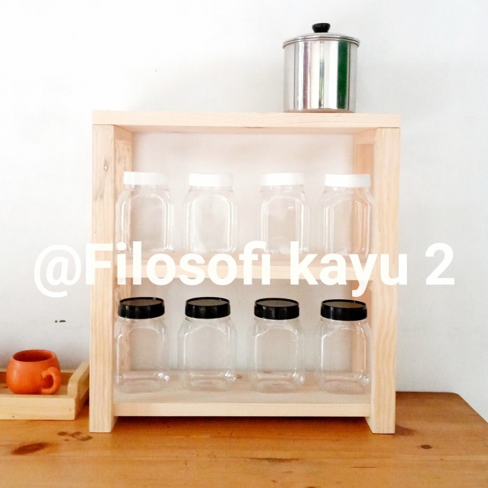 Rack Bumbu - Rak Dapur Kayu Tempat Bumbu Rak Dapur Susun 3 Rak Bumbu 3 Tingkat