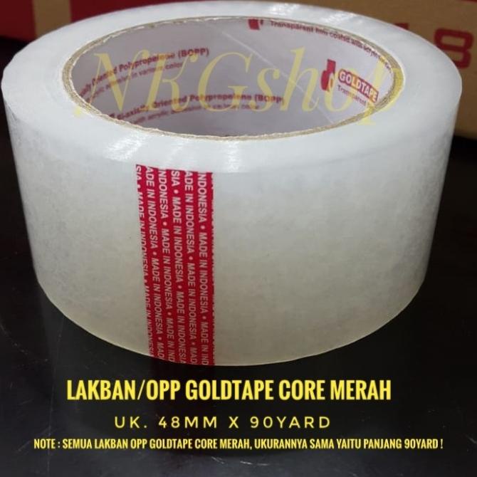 

READY STOCK Lakban Goldtape/OPP Goldtape dus merah 2" 48mmx90y (min 1dus = 72roll)