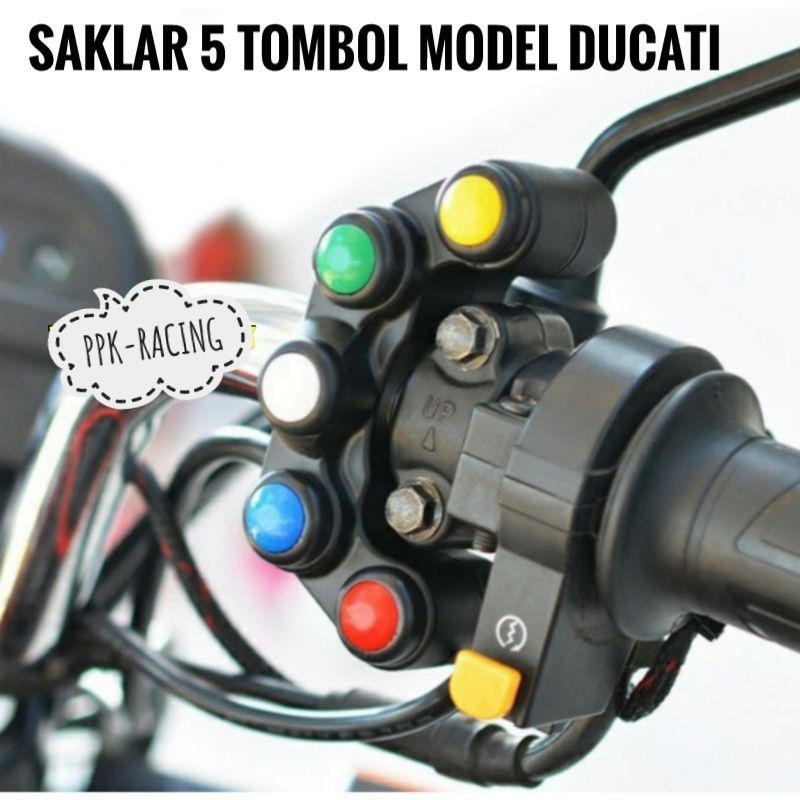 Saklar 5 Tombol Model Ducati Waterproof Universal