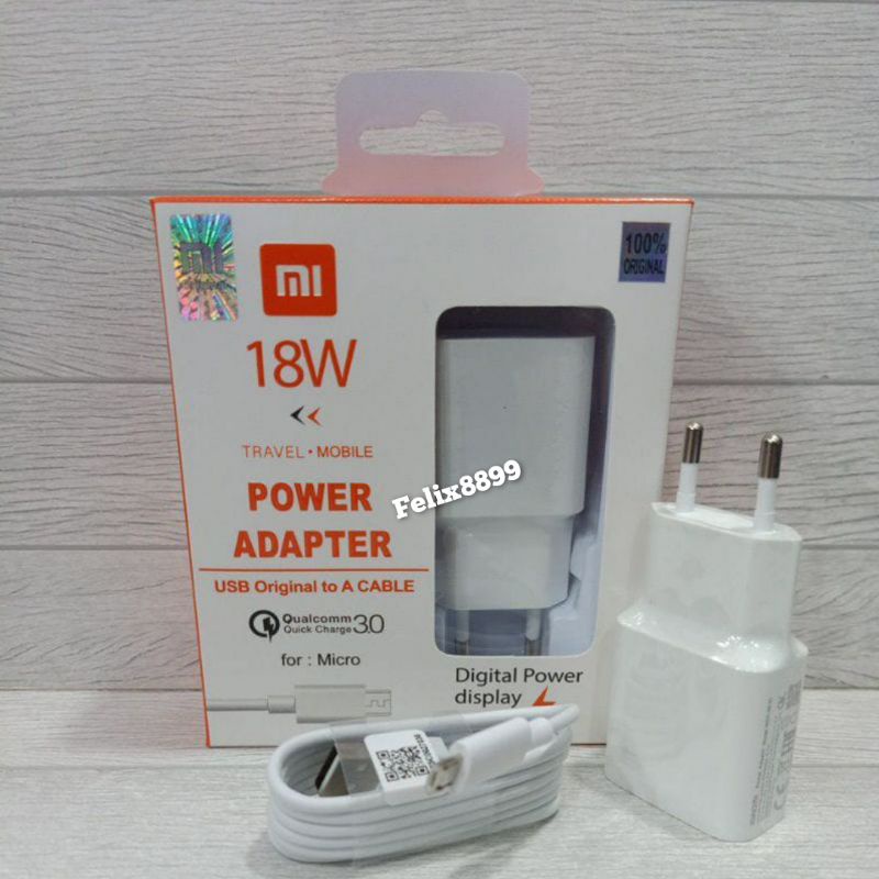 CHARGER XIAOMI FAST CHARGING 18W 3A QUICK CHARGE 3.0 18 WATT TYPE C &amp; MICRO USB