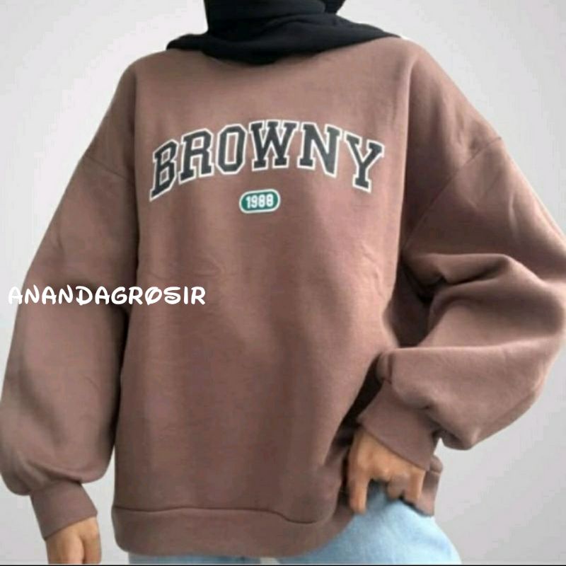 SWEATER OVERSIZE BROWNY 1988 - SWEATER WANITA CREWNECK OVER SIZE