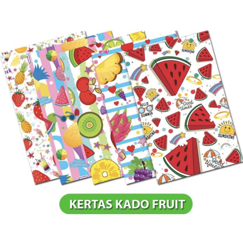 (50lembar) kertas kado/kertas bungkus/kertas kado lucu murah-FRUIT