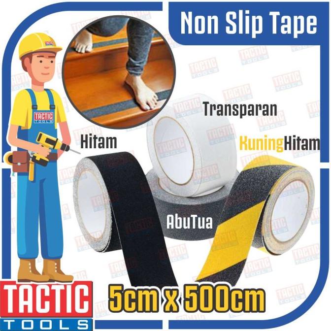 

(BISA COD) Lakban Lantai Anti Slip 5x500cm Safety Floor Tape NEW Kode 545
