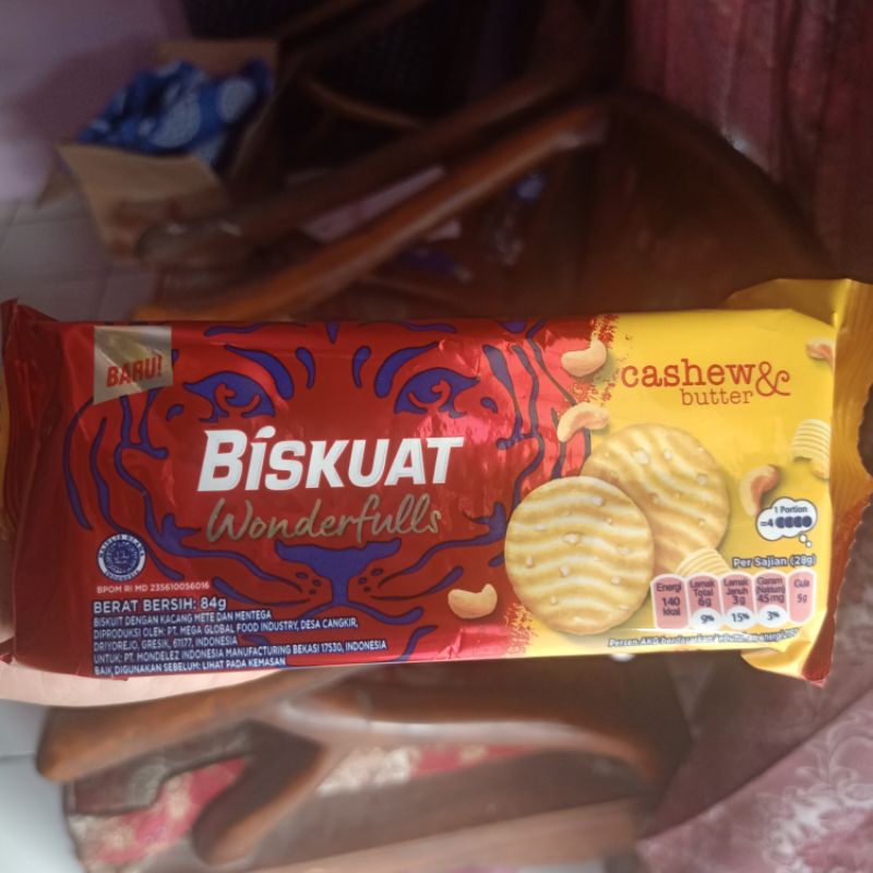 Biskuat Wonderfull Cashew and Butter 84 gram | Biskuit Wonderful Termurah Grosir